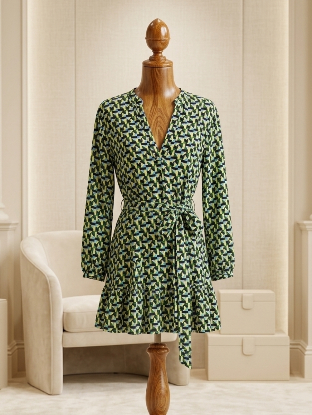 Zara Geometric Print Dress | XL | Bold & Flowy Statement Piece